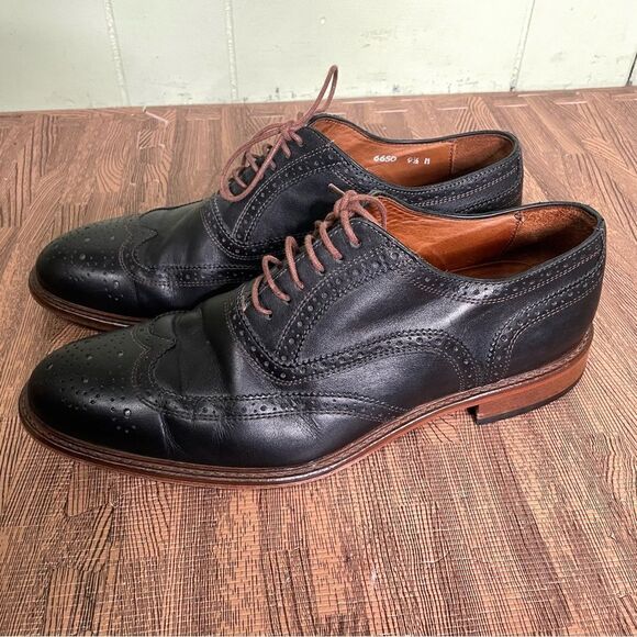Mercanti Fiorentini Mens Size 9.5M Wingtips‎ Cuoio Black Retail $325 Italy - Picture 3 of 11